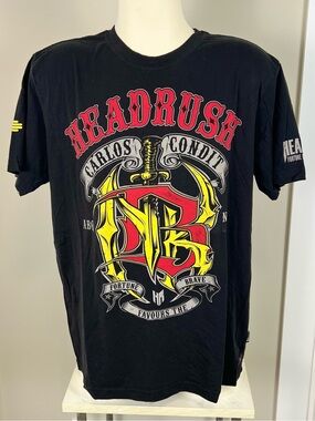 Headrush Carlos Condit Black Graphic Logo T-Shirt